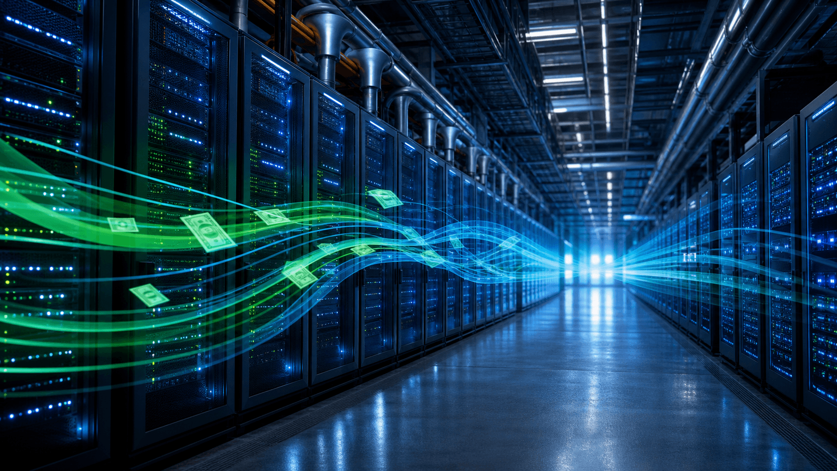 A trading desk watching the AI infrastructure cycle turn into a cash-flow story